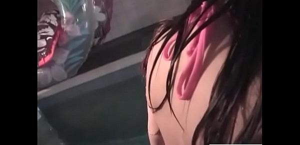  JAV schoolgirl in bikini bareback sex in love hotel pool